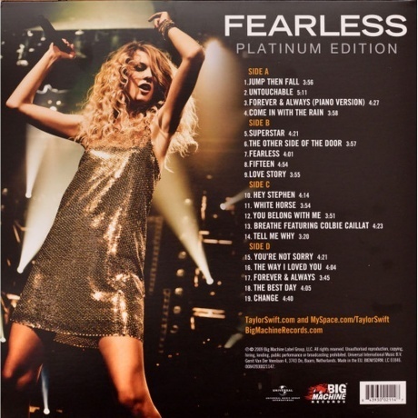 Taylor Swift - Fearless (0843930021147) виниловая пластинка - фото 4