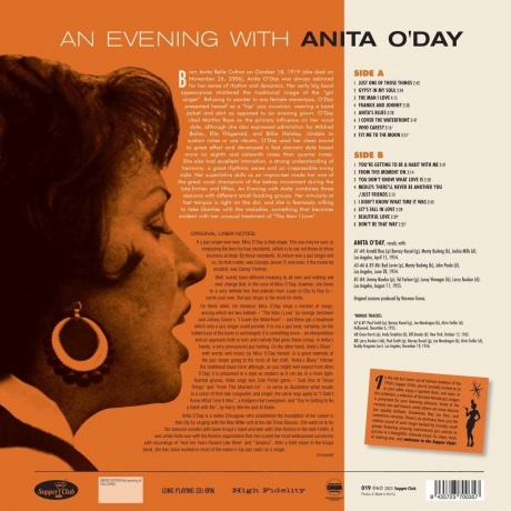 Anita O'Day - An Evening With (8435723700357) виниловая пластинка - фото 2