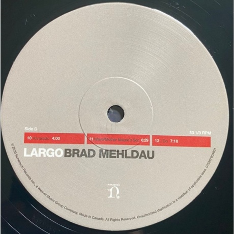 Brad Mehldau - Largo (0075597904901) виниловая пластинка - фото 5