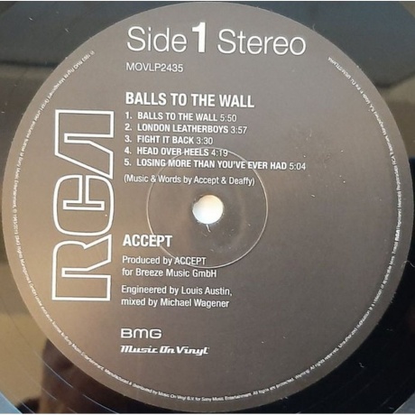Accept - Balls To The Wall (8719262013384) виниловая пластинка - фото 3