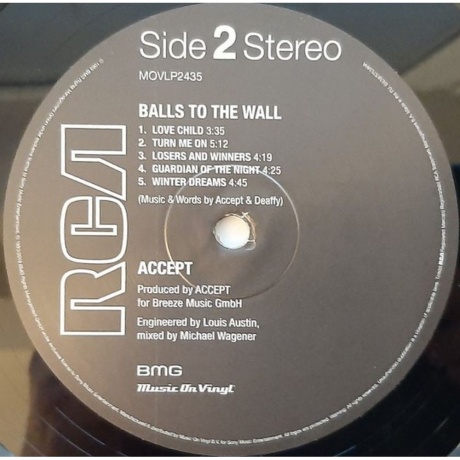 Accept - Balls To The Wall (8719262013384) виниловая пластинка - фото 4