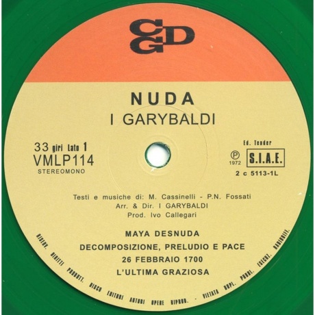 Garybaldi - Nuda (coloured) (8016158230185) виниловая пластинка - фото 3