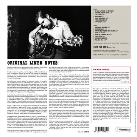 Dave Van Ronk - Folksinger (8436563184512) виниловая пластинка - фото 2