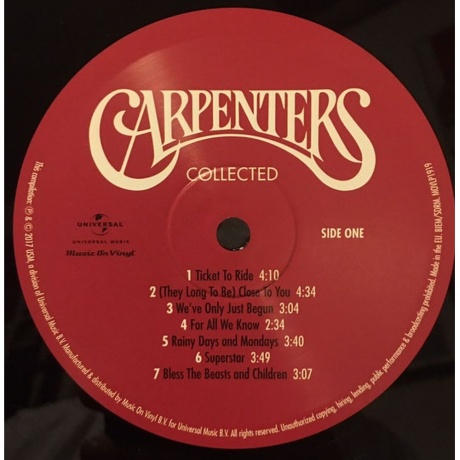 The Carpenters - Collected (0602557536409) виниловая пластинка - фото 5