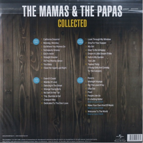 The Mamas &amp; The Papas - Collected (0602557107265) виниловая пластинка - фото 2