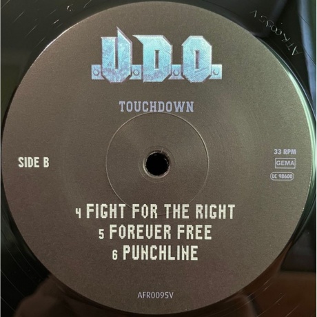 4251981704234, U.D.O., Touchdown виниловая пластинка - фото 4