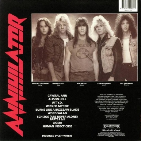8719262006553, Annihilator, Alice In Hell виниловая пластинка - фото 2
