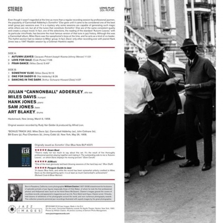 Cannonball Adderley - Somethin' Else (8436569193051) виниловая пластинка - фото 2