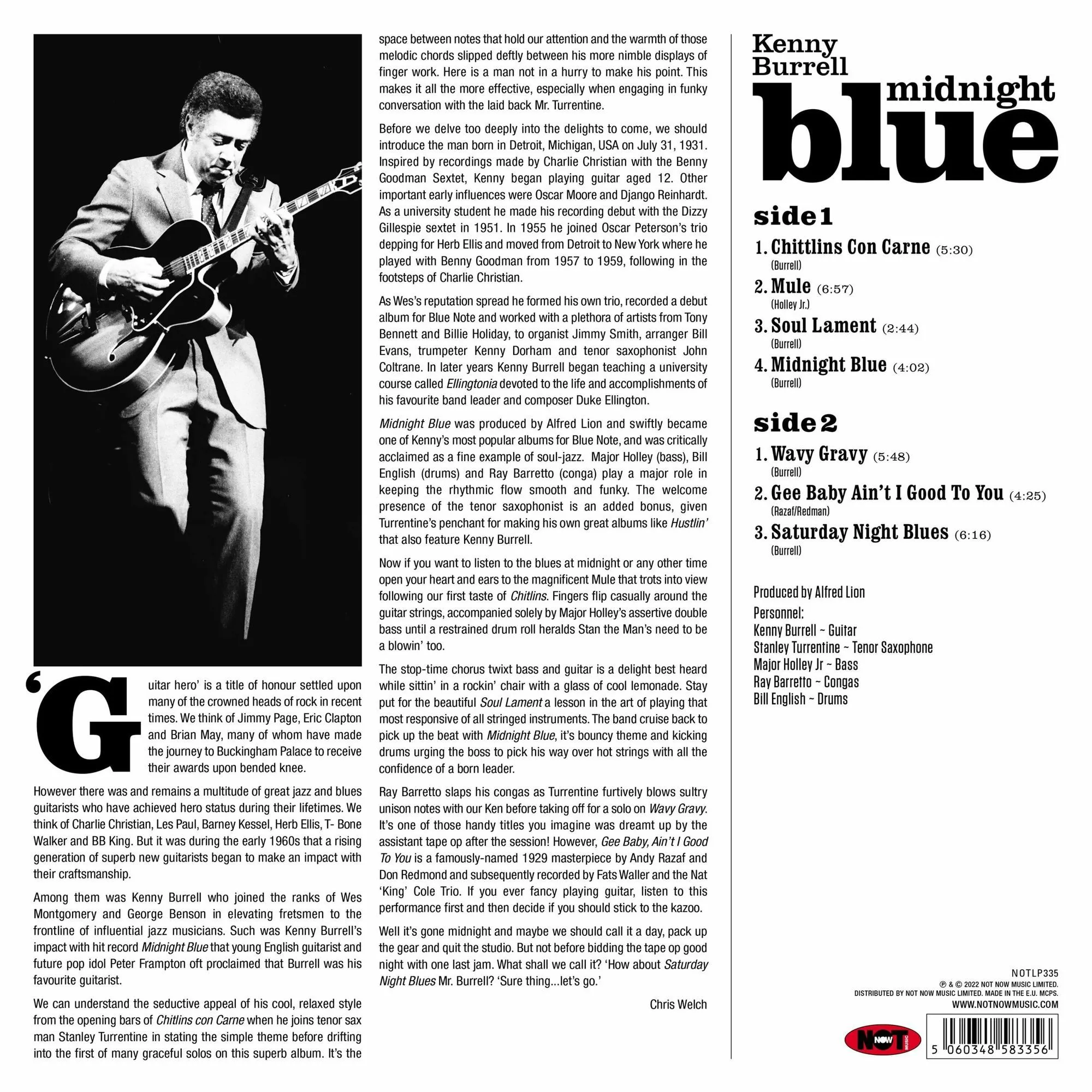 5060348583356, Виниловая пластинка Burrell, Kenny, Midnight Blue (coloured) - фото 2