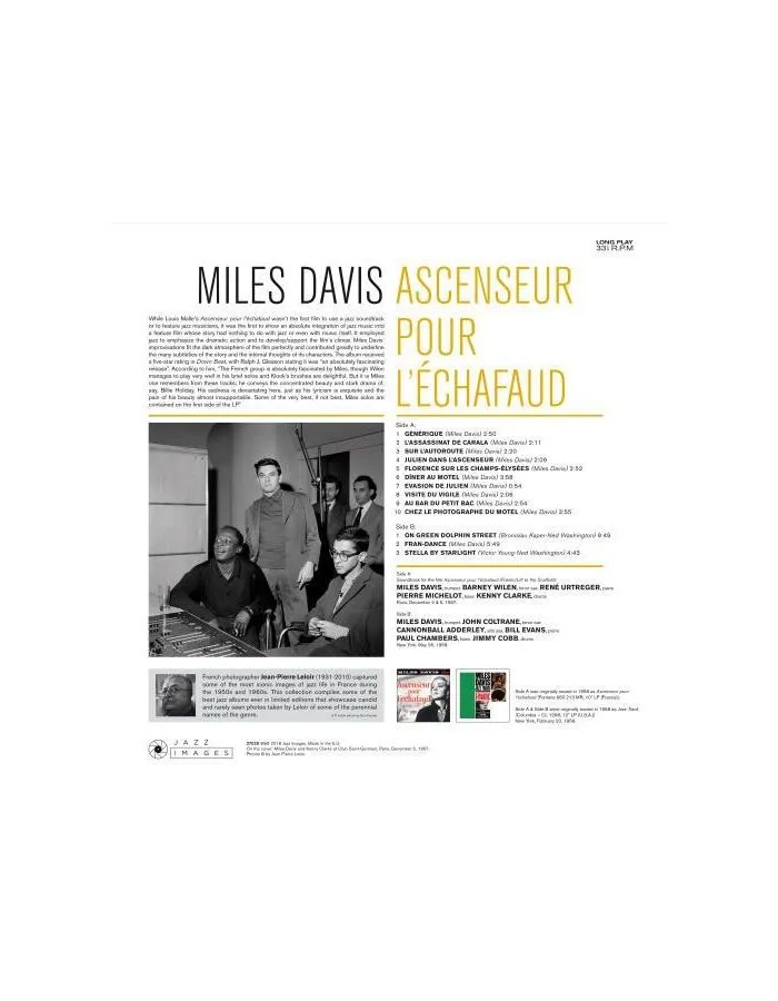 8437016248003, Виниловая пластинка Davis, Miles, Ascenseur Pour L'Echafaud - фото 2
