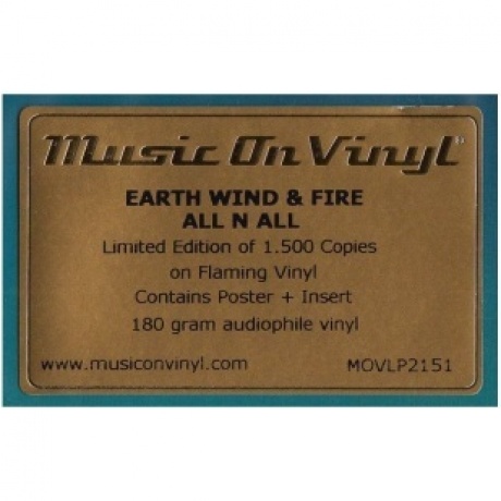 Wind &amp; Fire Earth - All 'N All (8719262006720) виниловая пластинка - фото 4