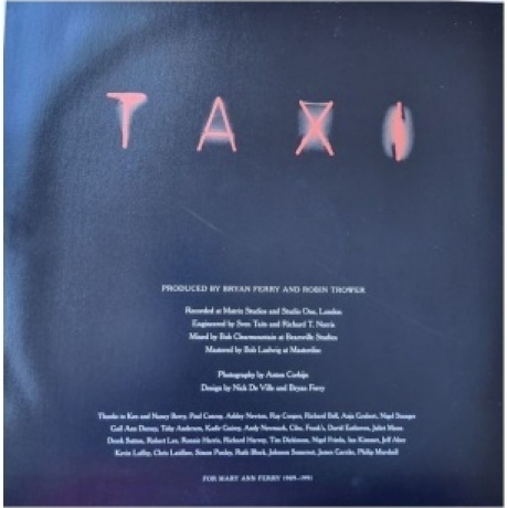 Bryan Ferry - Taxi (coloured) (4050538764666) виниловая пластинка - фото 5