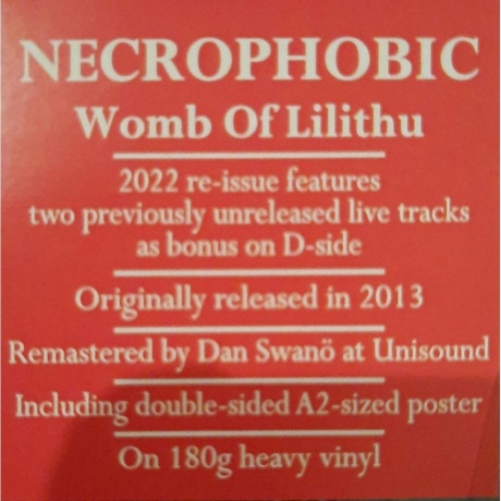 Necrophobic - Womb Of Lilithu (0194399957813) виниловая пластинка - фото 7