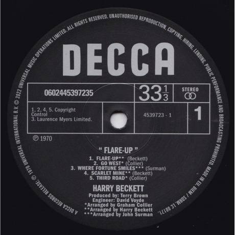 Harry Beckett - Flare Up (0602445397235) виниловая пластинка - фото 3