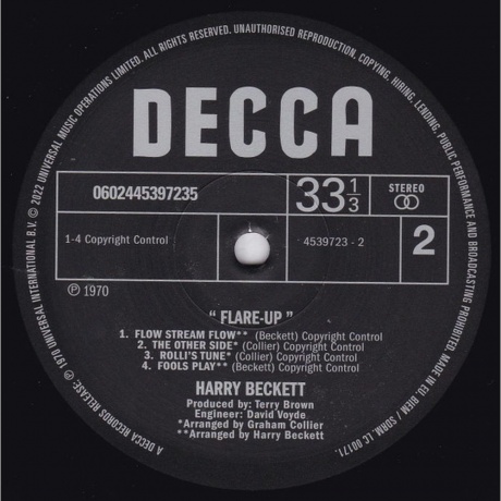 Harry Beckett - Flare Up (0602445397235) виниловая пластинка - фото 4