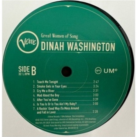 Dinah Washington - Great Women Of Song (0602455885418) виниловая пластинка - фото 5