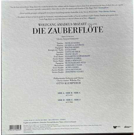 Otto Klemperer - Mozart: Die Zauberflote (5054197604935) виниловая пластинка - фото 2