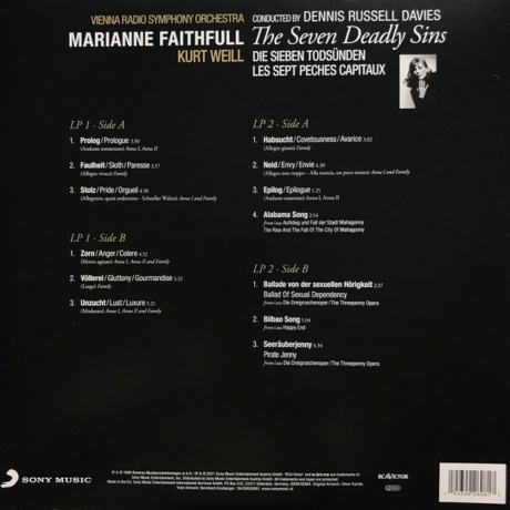 Marianne Faithfull - The Seven Deadly Sins (0194399269817) виниловая пластинка - фото 3