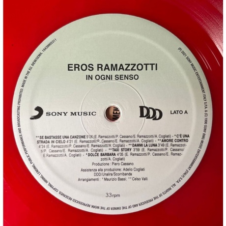Eros Ramazzotti - In Ogni Senso (coloured) (0194399053119) виниловая пластинка - фото 6