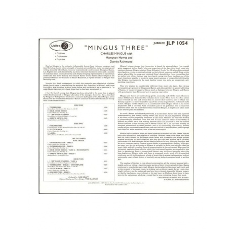 Виниловая пластинка Mingus; Hampton; Richmond, Mingus Three (0603497841059) - фото 3