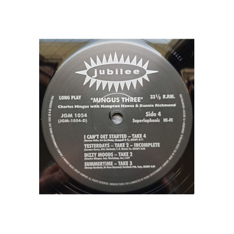 Виниловая пластинка Mingus; Hampton; Richmond, Mingus Three (0603497841059) - фото 7