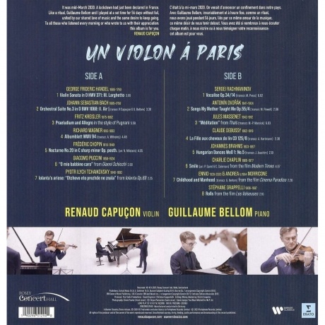 Renaud Capucon - Un Violon A Paris (0190296512940) виниловая пластинка - фото 2