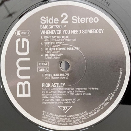 Rick Astley - Whenever You Need Somebody (4050538806670) виниловая пластинка - фото 7