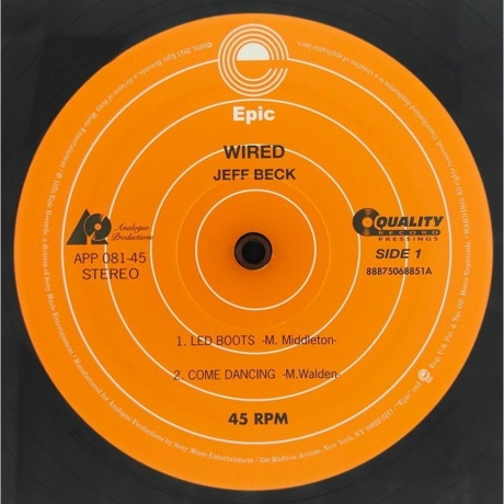 Jeff Beck - Wired (Analogue) (0753088008177) виниловая пластинка - фото 2