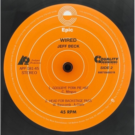 Jeff Beck - Wired (Analogue) (0753088008177) виниловая пластинка - фото 3