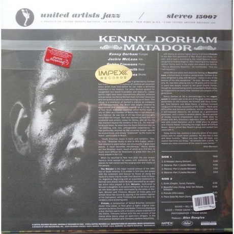 Kenny Dorham - Matador (Analogue) (0856276002381) виниловая пластинка - фото 2