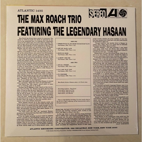 Max Roach - The Legendary Hasaan (Analogue) (4260019715784) виниловая пластинка - фото 2