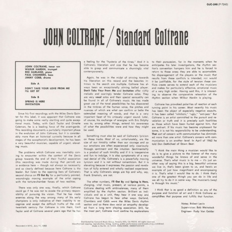 John Coltrane - Standard Coltrane (0888072351219) виниловая пластинка - фото 2