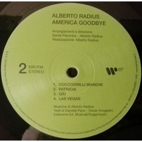 Alberto Radius - America Good-Bye (8032484343474) виниловая пластинка - фото 4