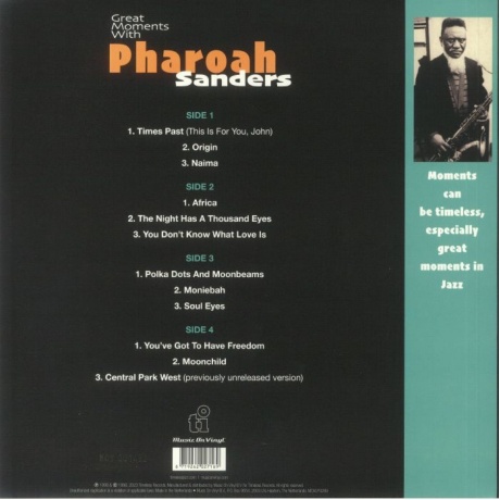 Pharoah Sanders - Great Moments With (coloured) (8719262027169) виниловая пластинка - фото 2