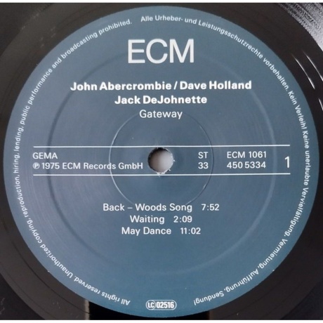 Abercrombie &amp; Holland &amp; DeJohnette - Gateway (Analogue) (0602445053346) виниловая пластинка - фото 3