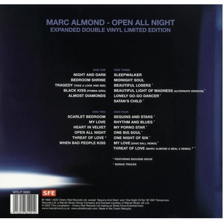 Marc Almond - Open All Night (coloured) (5013929849914) виниловая пластинка - фото 2