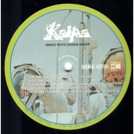 Kaipa - Inget Nytt Under Solen (0886922805653) виниловая пластинка - фото 3