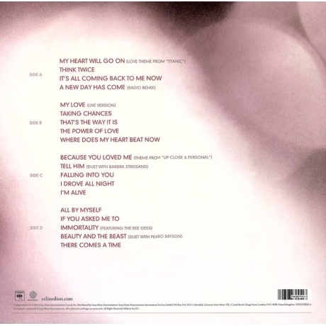Celine Dion - My Love: Essential Collection (0196588794513) виниловая пластинка - фото 2