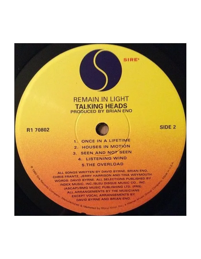 0081227080211, Виниловая пластинка Talking Heads, Remain In Light - фото 4