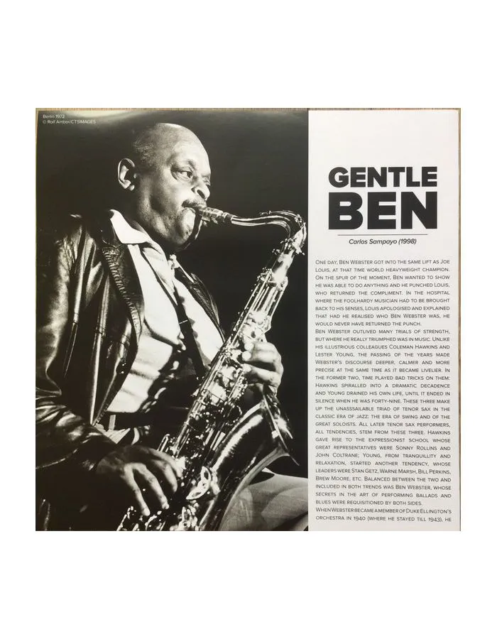 0753088404573, Виниловая пластинка Webster, Ben, Gentle Ben (Analogue) - фото 3