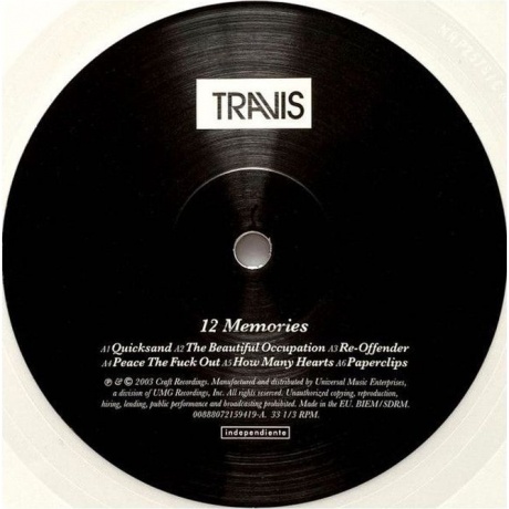 Travis - 12 Memories (coloured) (0888072234574) виниловая пластинка - фото 3
