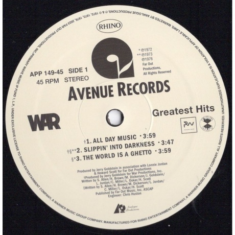 War - Greatest Hits (Analogue) (0753088014970) виниловая пластинка - фото 4