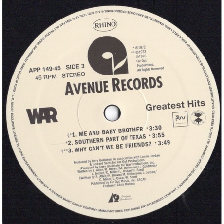 War - Greatest Hits (Analogue) (0753088014970) виниловая пластинка - фото 6