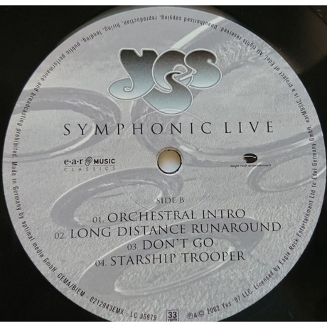 Yes - Symphonic Live (4029759129431) виниловая пластинка - фото 4