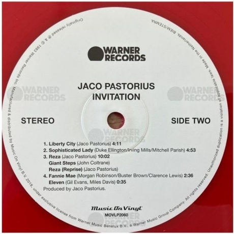 Jaco Pastorius - Invitation (coloured) (8719262034785) виниловая пластинка - фото 8