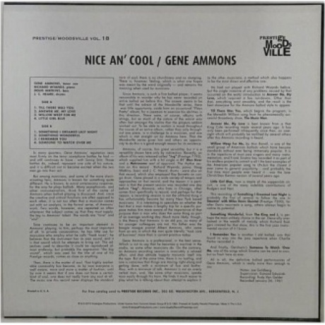 Gene Ammons - Nice An' Cool (Analogue) (0753088001833) виниловая пластинка - фото 3