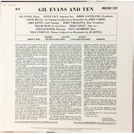 Gil Evans - Gil Evans &amp; Ten (Analogue) (0753088712012) виниловая пластинка - фото 3