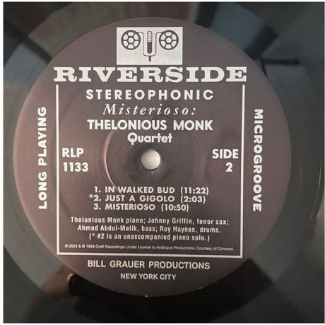 Thelonious Monk - Misterioso (Analogue) (0753088113338) виниловая пластинка - фото 5