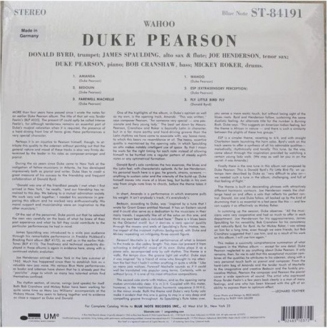 Duke Pearson - Wahoo! (0602465103724) виниловая пластинка - фото 2