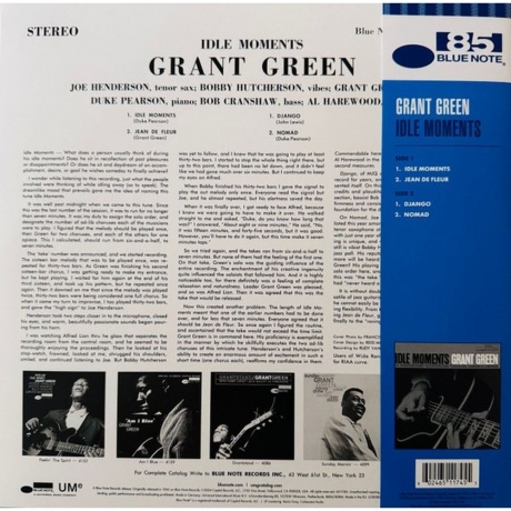 Grant Green - Idle Moments (coloured) (0602465117455) виниловая пластинка - фото 2